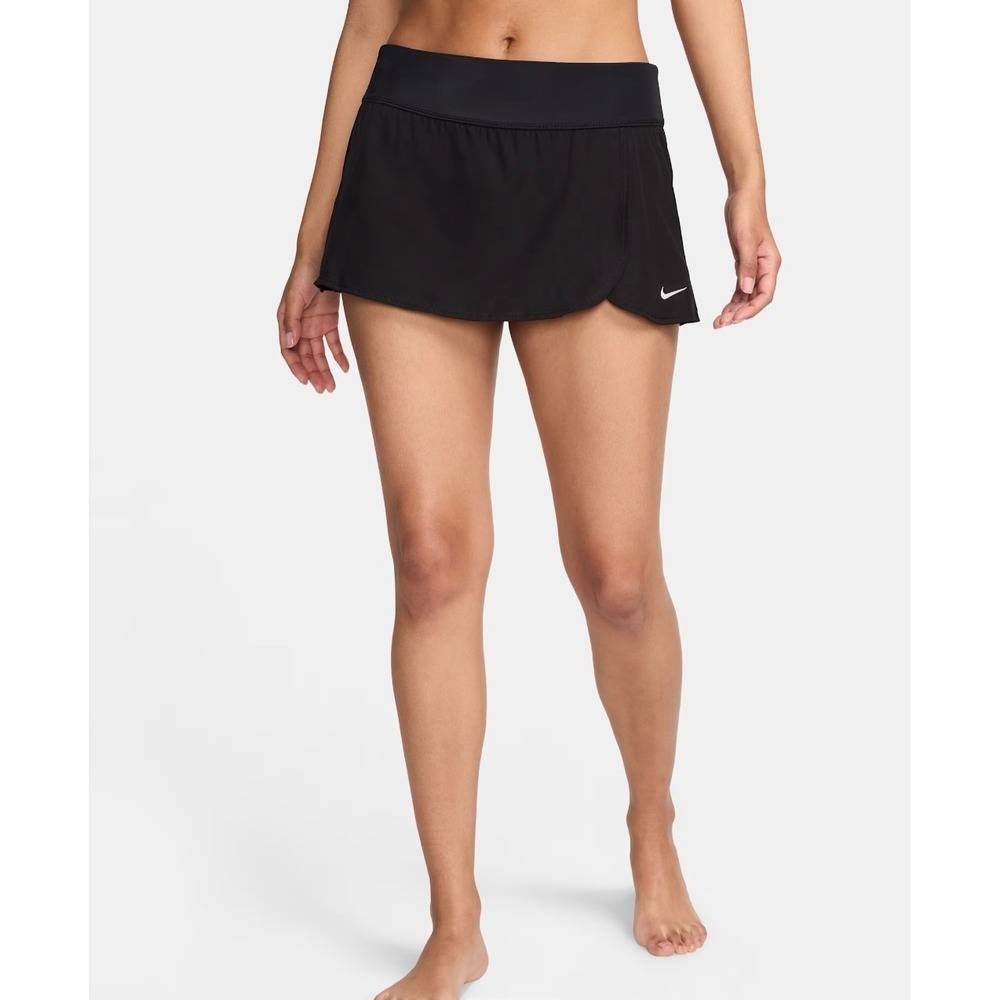 Nike Swim Skirt Women XXL Black NESS8203-001 Zip Pocket Built-in Brief NWT